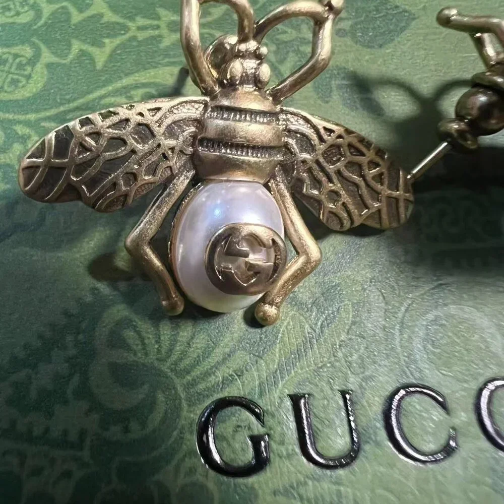 Gucci Bee GG Earrings - New Full Set - Picture 5 of 8